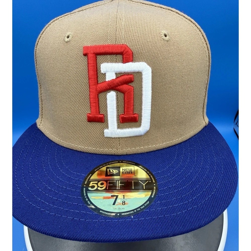 New Era Dominican Republic Fitted Hat Size 7 1/8 Beige WBC Baseball 59FIFTY NEW